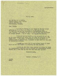 Supporting Bills for the Benefit of Service Men: Correspondence between R.R. Shaffer and Honorable  George Schwabe, 1946-05-07