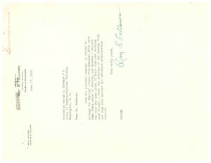Support for the Guernsey Bill: A Letter to Honorable George B. Schwabe, 1946-06-13