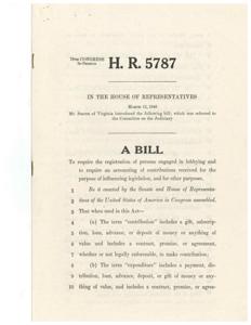 Transparency in Lobbying and Contributions Act of 1946, 1946-03-15