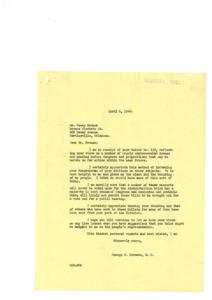 Letter from Congressman Schwabe Appreciating Ballot No. 130 and Encouraging Continued Communication with Constituents, 1946-04-06