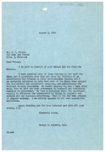 Title: Opposition to Socialistic Measures: A Letter from George B. Schwabe, M.C., 1946-08-02