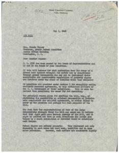 Concerns Regarding H.R. 3756: A Letter to Senator Claude Pepper, 1946-05-01