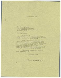 Request for Personal Delivery of Official Gazette of United States Patent Office, 1945-02-24