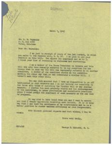 Opposition to the Voorhees Bill: Correspondence with Congressman Schwabe, 1945-03-03