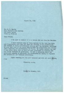 Opposition to Socialistic Measures: A Letter from George B. Schwabe, M.C., 1946-08-22