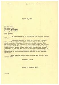 Title: Constituent Feedback on Controversial Issues, 1946-08-26