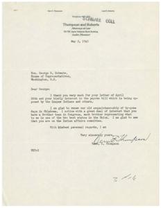Letter to Honorable  George B. Schwabe Regarding Peyote Bill, 1945-05-02