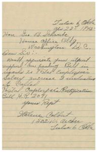Request for Support on Postal Employee Salary Increase Bill, 1945-01-01 - 1946-12-31