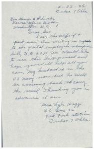 Supporting the Postal Employees Reclassification Bill: A Letter from Mrs. Lyla Weggs, 1945-01-01 - 1946-12-31