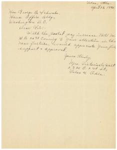 Request for Support and Approval of Postal Pay Increase Bill N.R. 2071, 1945-04-23