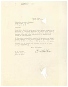 Urgent Plea for Postal Employee Salary Relief, 1945-01-01 - 1946-12-31