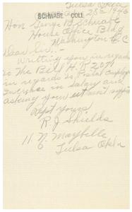 Concerns Regarding H.P. 2071: A Letter from R.J. Shields, 1945-01-01 - 1946-12-31