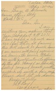 Concerned Citizens Urging Support for City Route Bill, 1945-01-01 - 1946-12-31