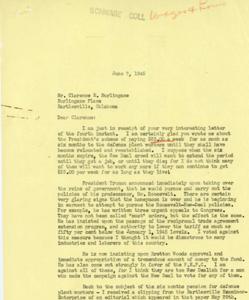 Correspondence on Government Policies: Letters Between George B. Schwabe and Clarence E. Burlingame in 1945, 1945-01-01