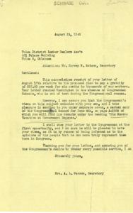 Correspondence Regarding Proposed Gratuities for War Workers, 1945-08-24