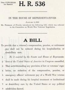 Proposed 1945 Legislation to Protect Veteran Compensation and Disability Ratings, 1945-01-01 - 1946-12-31