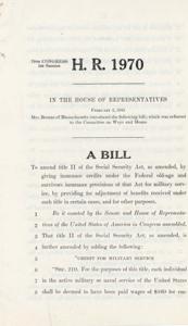 Introduction of H.R. 1970: Amending the Social Security Act to Include Military Service Insurance Credits, 1945-02-02