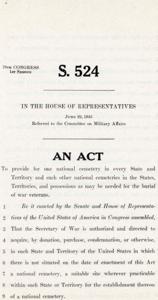 Establishment of National Cemeteries for War Veterans Act of 1945, 1945-06-22