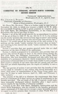 Proposed Amendment to Veterans&#39; Pension Eligibility: 1946 Congressional Session, 1945-01-01 - 1945-12-31