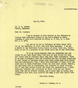 Correspondence Regarding Veterans&#39; Legislation in 1946, 1946-05-13