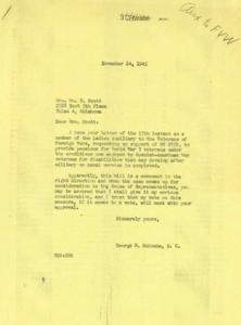1945 Correspondence Regarding HR 2859 Pension Bill for World War I Veterans, 1945-11-24