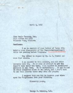 ["The document from Line Scale Company, Inc. expresses their opposition to the Wagner-Murray-Dingell Bill, which they believe would lead to socialized medicine and government control over health. They urge Representative George B. Schwabe to vote against the bill and express their concerns about the burden it would place on individuals."]