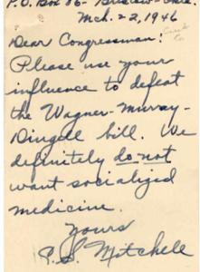 Correspondence Regarding Opposition to the Wagner-Murray-Dingell Bills, 1946-04-11