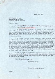 Correspondence Between Dr. Everett S. Lain and Representative George B. Schwabe on the Wagner-Murray-Dingell Bill, 1946-04-13