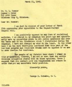 Correspondence on Opposition to the Wagner-Murray-Dingell Bill and Socialized Medicine, 1946, 1946-03-18