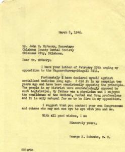 Correspondence Regarding Opposition to the Wagner-Murray-Dingell Bill, 1946-02-25