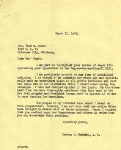 Correspondence on Opposition to the Wagner-Murray-Dingell Bill and Socialized Medicine, 1946-03-18