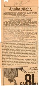 Overview of the Joplin Globe Newspaper and a Proposal for Social Security Reform, 1945-01-18