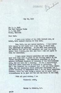 Correspondence between George B. Schwabe and L. G. Burt Regarding Subsidies, 1946-05-22