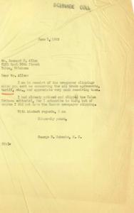 Letter from George B. Schwabe to Leonard S. Allen Regarding Oil Trade Agreements, 1945-01-01 - 1946-12-31