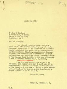 Correspondence Regarding the Proposed Legislation on Waiver of Interest and Penalties Following Supreme Court Decision, 1945-04-17