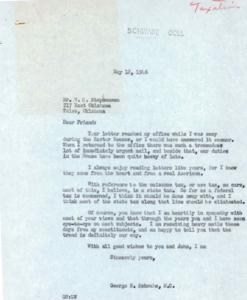 Correspondence on Nuisance Tax and Federal Expenditure: A Letter from George B. Schwabe, M.C., 1946-05-18