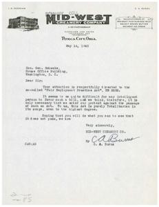 ["The Mid-West Creamery Co. is writing to Honorable  Geo. Schwabe to express their opposition to the \"Fair Employment Practice Act\" HR 2232, which they believe is totalitarian in nature. They are requesting that Schwabe take action to prevent the passage of the Act."]