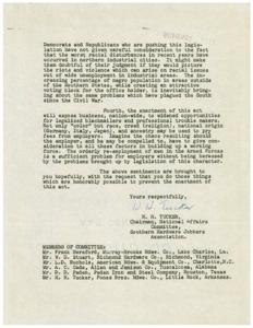 ["The document argues against the enactment of legislation that addresses racial issues, particularly in northern industrial cities. It warns of potential racial disturbances and chaos in the workplace, and suggests that the increasing percentage of the Negro population outside of the Southern States may bring about similar problems seen in the South since the Civil War. The document also expresses concern about the potential for legalized blackmail and troublemaking if the legislation is passed. The author urges readers to prevent the enactment of this act."]