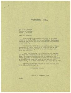 ["Mr. Shannon wrote to Congressman Schwabe expressing his disapproval of the Fair Employment Practice Act and his fear of the consequences of such a law. Congressman Schwabe responded, indicating that he agrees with Mr. Shannon and will not be signing a petition to bring the bill for discussion. He also mentioned that he will likely vote against the legislation if it comes before the House."]