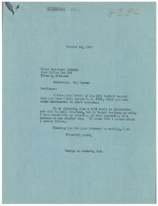 ["Tulsa Machinery Company wrote to Congressman George B. Schwabe asking him to oppose House Bill #2232, which they believe would be detrimental to small businesses. In response, Congressman Schwabe stated that he has no intention of supporting the bill, as he believes it would be harmful to both small and large businesses."]