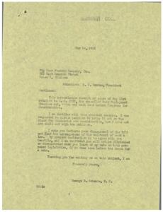 ["The Big Four Foundry Company, Inc. sent a letter to Congressman George Schwabe expressing their disapproval of the Fair Employment Practice Act (H.R. 2232) and requesting that he oppose the bill if it comes before Congress for a vote. Congressman Schwabe responded, indicating that he agrees with their stance and will not sign a petition in support of the bill. He assures the company that they will not be disappointed with his vote on the proposed legislation."]