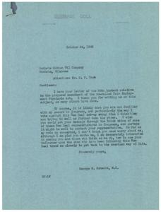 ["The document is a letter from the Guthrie Cotton Oil Company to Honorable  George Schwabe opposing amendments to the Fair Labor Standards Act that would make time and a half over 40 hours mandatory and raise the minimum wage. The company explains that they are unable to increase shifts due to lack of surplus labor and that their prices are fixed by government agencies, so any increase in labor costs would have to be offset by lowering prices paid to producers. They urge Schwabe to oppose the proposed changes."]