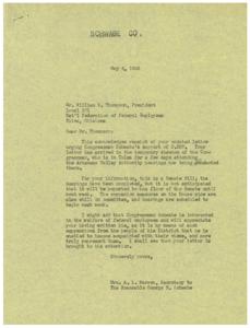["The document is addressed to Congressman Schwabe urging him to support Senate Bill S-807, which aims to correct inequities in the compensation of federal employees. The document emphasizes that the bill is necessary to bring federal employee salaries in line with those in the private sector and to address the increased cost of living. It also mentions that hearings for the bill have been completed and it is expected to be reported to the Senate floor soon. Congressman Schwabe is encouraged to support the bill and use his influence with colleagues in Congress."]