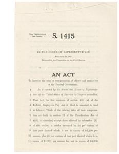 ["This text is an act passed by the 79th Congress to increase the rates of compensation for officers and employees of the Federal Government. It outlines specific percentage increases based on salary ranges and provides additional compensation for certain positions. The act also clarifies that the increase in compensation should not be considered an equivalent increase as defined in the Classification Act of 1923. Additionally, it authorizes appropriations to carry out the provisions of the act."]