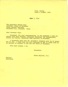 Response from OSHA Regarding Labor and Unions in Oklahoma, 1979-11-13