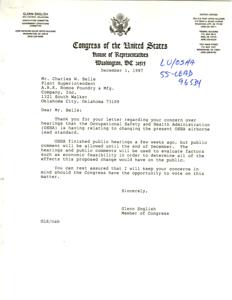 Title: Concerns over Proposed OSHA Airborne Lead Standard, 1987-11-19