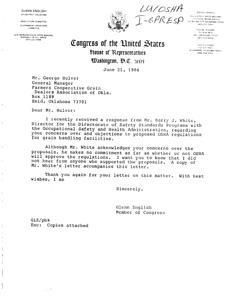 Response from OSHA on Proposed Regulations for Grain Handling Facilities, 1984-06-21