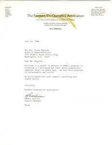 Protest Letter Against OSHA&#39;s Proposed Grain Dust Exposure Level, 1988-07-14