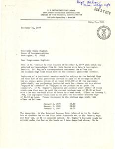 Minimum Wage Information for Janitorial Services in the United States, 1977-12-05