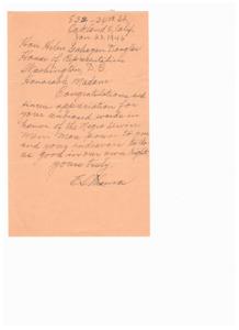 Letter of Appreciation for Honorable Helen Gahagan&#39;s Unbiased Words and Efforts, 1946-01-01 - 1946-12-31